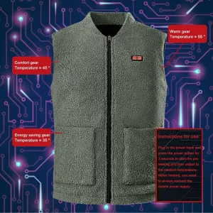 Unisex USB Heated Fleece Vest - Winter Outdoor Thermal Jacket