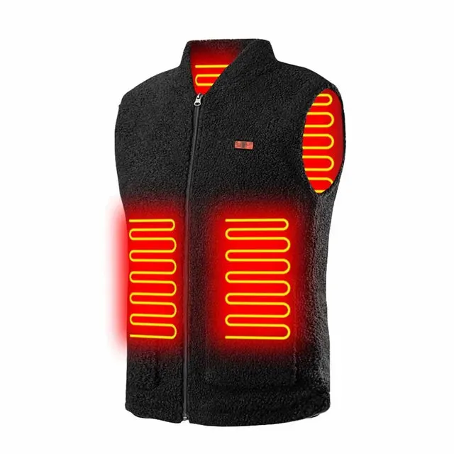 Unisex USB Heated Fleece Vest - Winter Outdoor Thermal Jacket