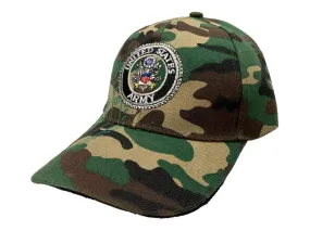 United States Army Veteran XM Camouflage Structured Adjustable Strap Hat Cap