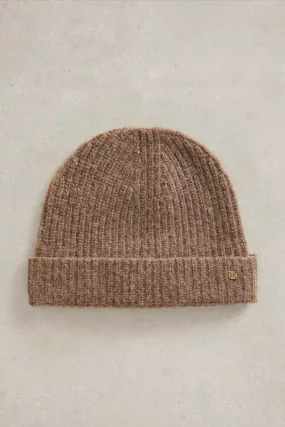 White Stuff Albie Mid Brown Rib Knit Beanie