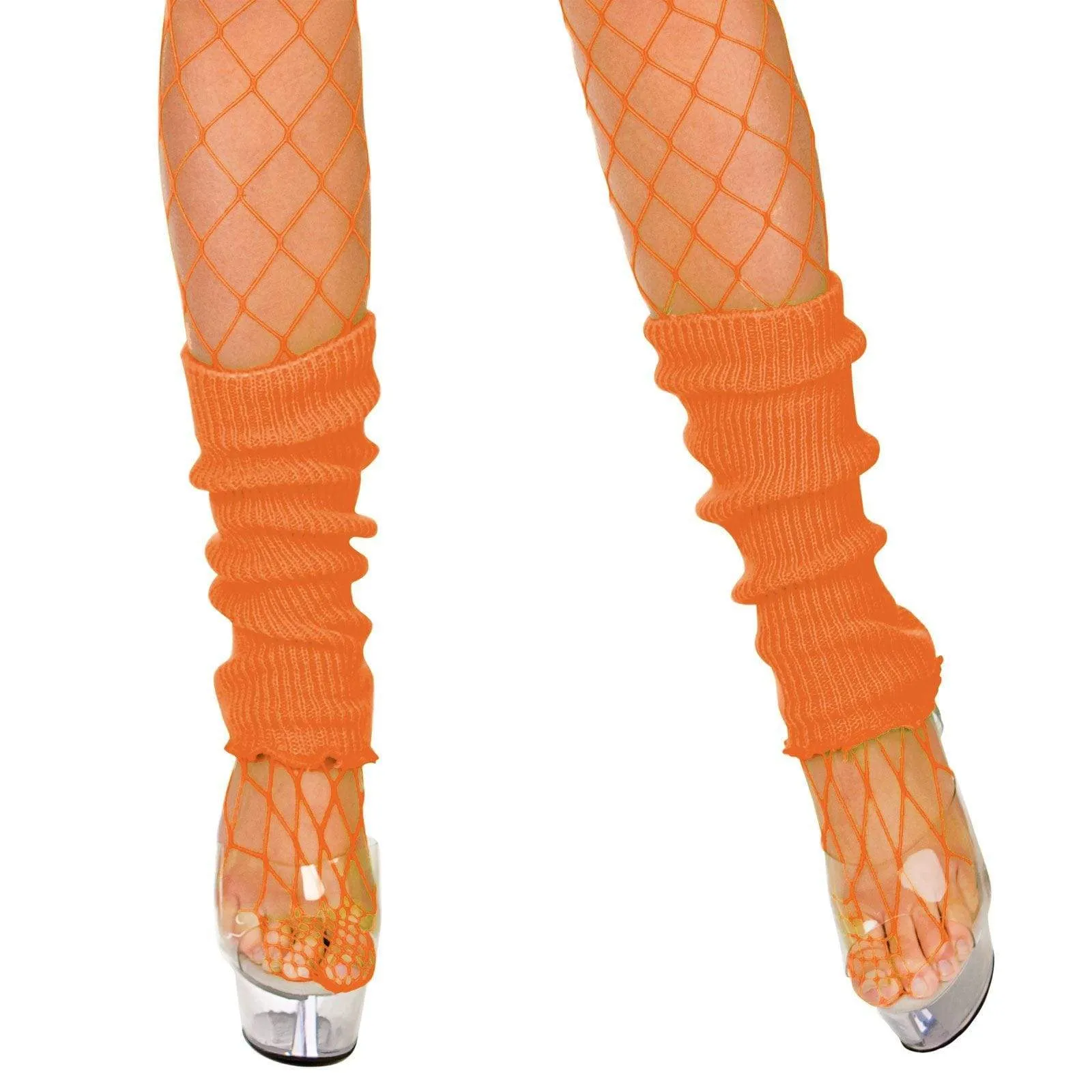 Womens 80's Neon Leg Warmers Fancy Dress Disco Dance