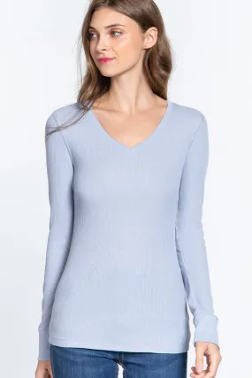 Women's Long Slv V-neck Thermal Top