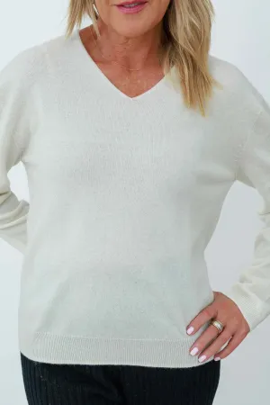 Women's Merino Alpaca V Neck Jumper