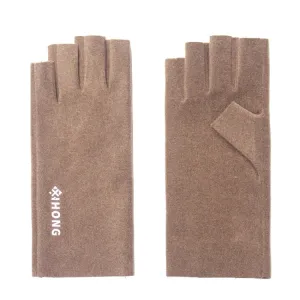 WST-41 Winter Thin Flannel Warm Finger Gloves Nail Protective Gloves, Spec: Finger (Brown)