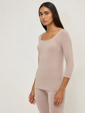 Wunderlove Beige Thermal Wear T-Shirt