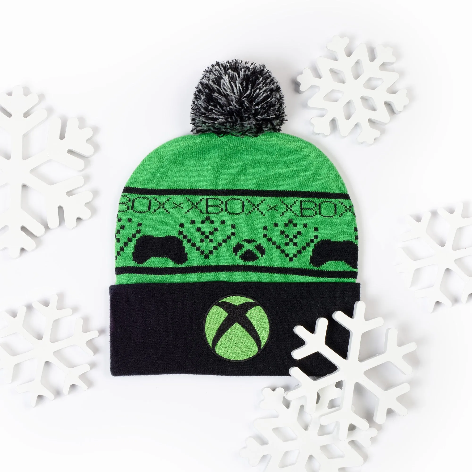 Xbox Green & Black Pompom Beanie