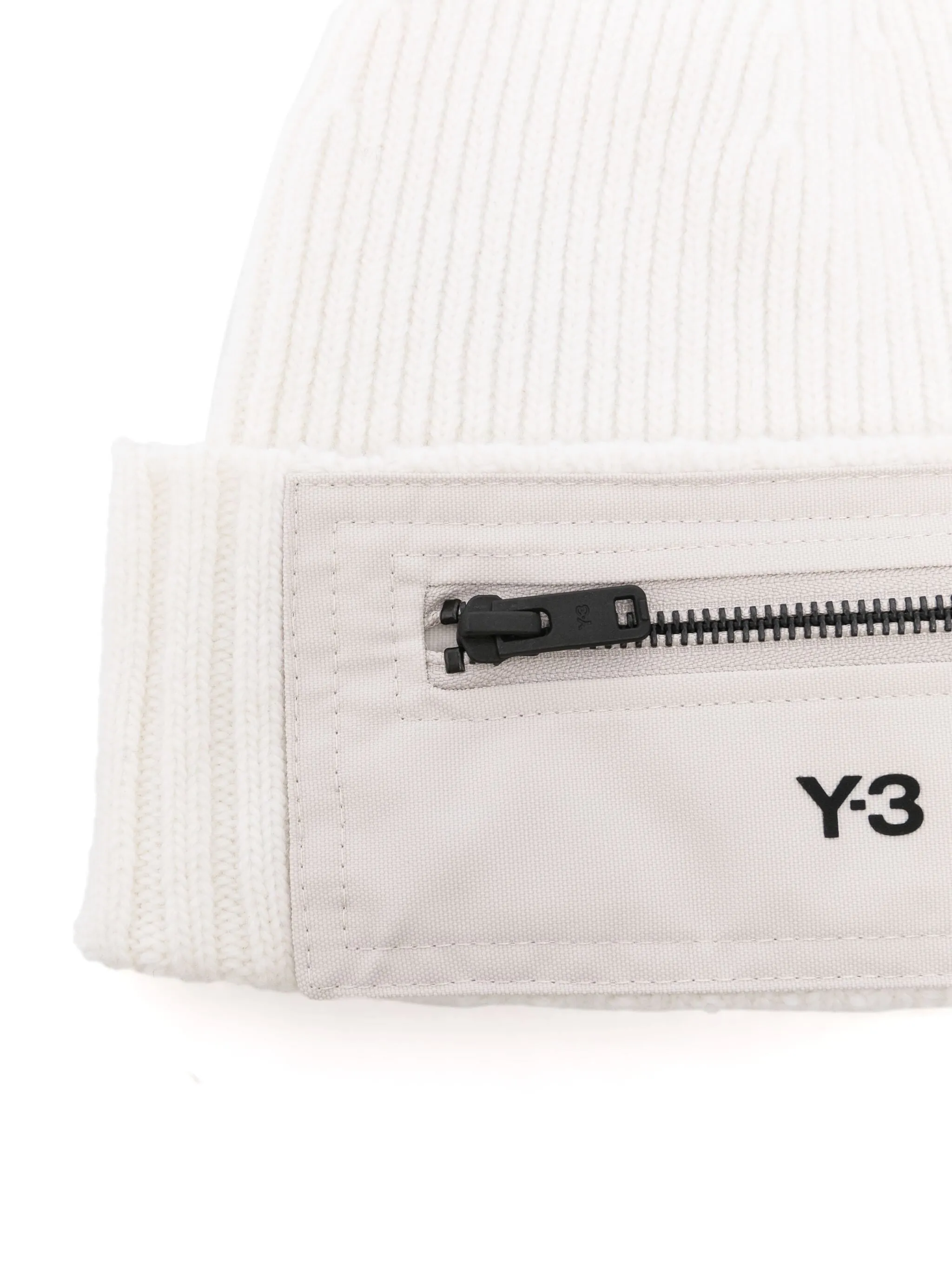 Y-3 LOGO-PRINT WOOL BEANIE