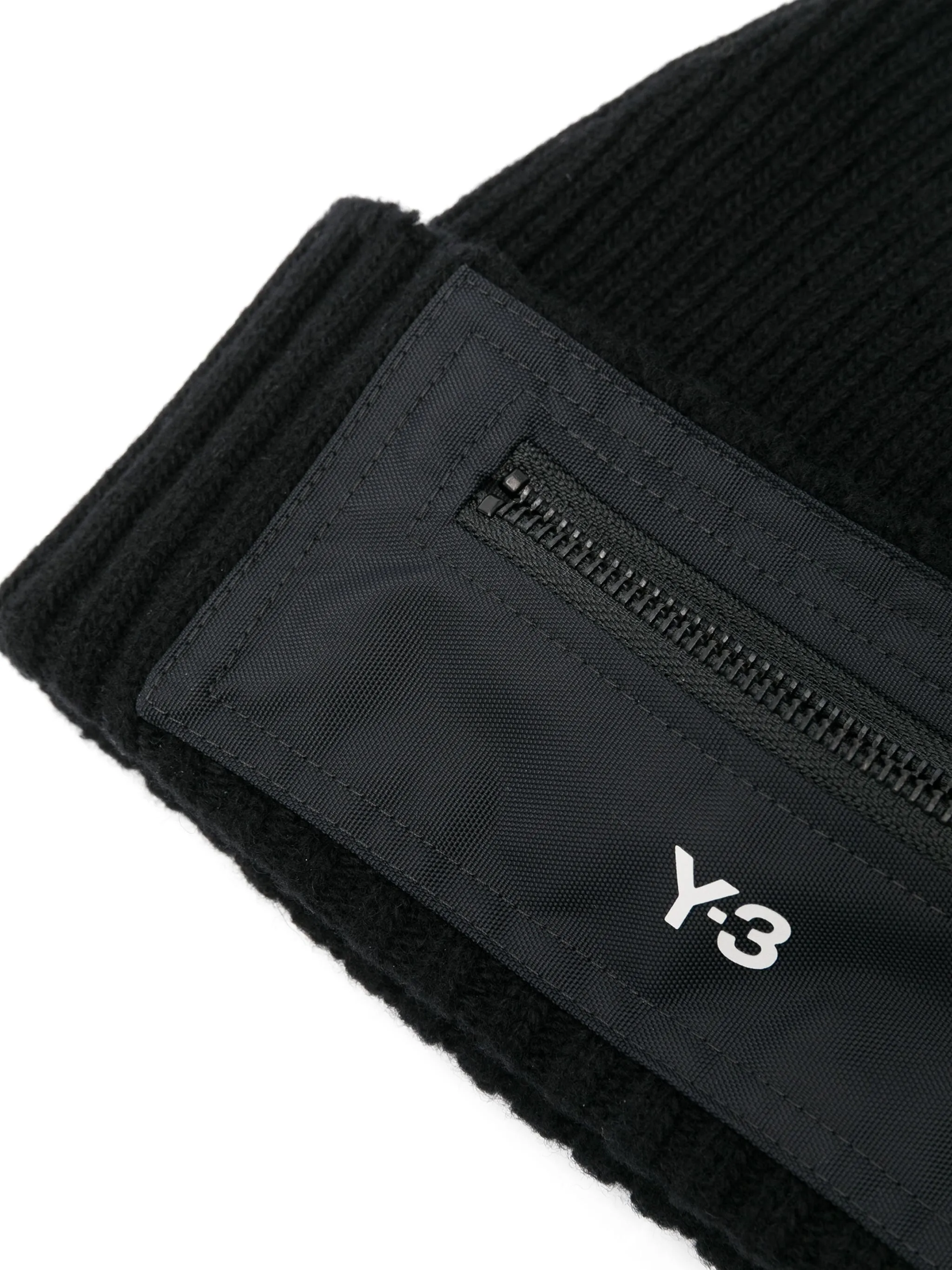 Y-3 LOGO-PRINT WOOL BEANIE