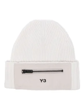 Y-3 LOGO-PRINT WOOL BEANIE