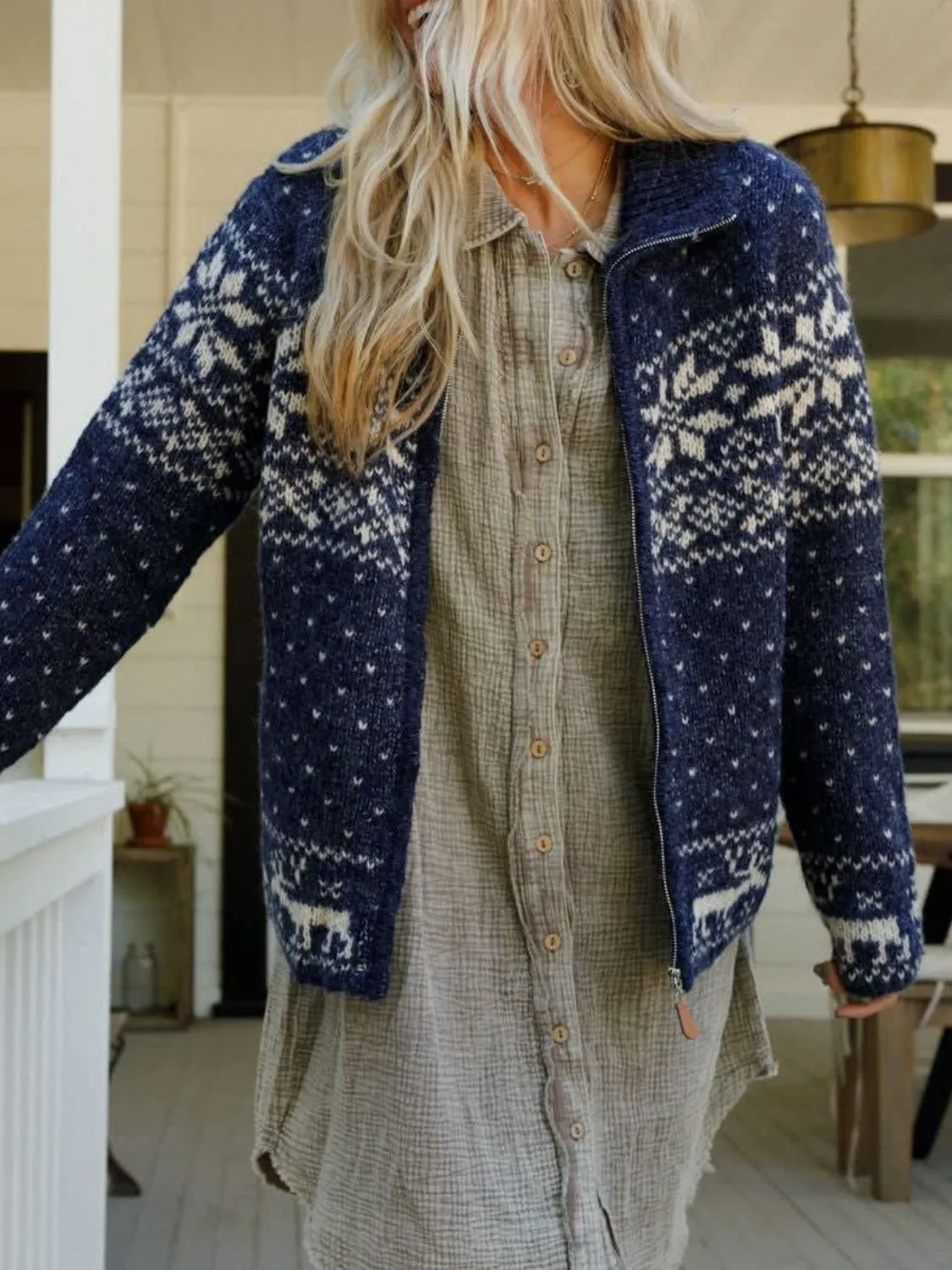 Zip Up Long Sleeve Winter Sweater Cardigan | Winter Fashion | Winter Sweater