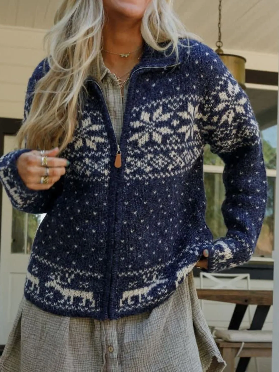 Zip Up Long Sleeve Winter Sweater Cardigan | Winter Fashion | Winter Sweater